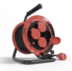 EMOS Cablu prelungitor exterior pe tambur 25 m / 4 prize / cauciuc / 230 V / 1, 0 mm2 / IP44