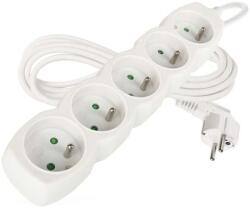 EMOS Cablu prelungitor 3 m / 5 prize / alb / PVC / 1 mm2