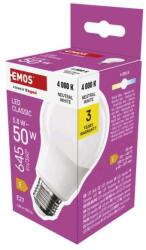 EMOS Bec LED Classic A60 / E27 / 5, 8 W (50 W) / 645 lm / Alb neutru