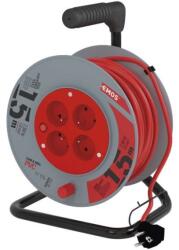 EMOS Cablu prelungitor pe tambur 15 m / 4 prize / roșu / PVC / 230 V / 1 mm2