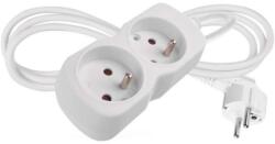 EMOS Cablu prelungitor 1, 4 m / 2 prize / alb / PVC / 1 mm2