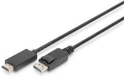  Dp Adapter Cab. Dp - Hdmi Type A M/m 3m W/int. 1.2hdmi 2.0 4k/60hz (ak-340303-030-s)