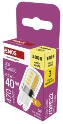 EMOS LED izzó Classic JC / G9 / 4, 2 W (40 W) / 470 lm / meleg fehér