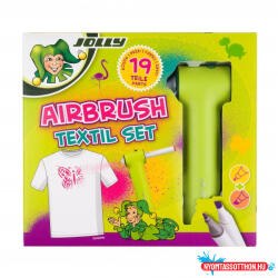  Textilfilc JOLLY AIRBRUSH-szett 12 db-os kétvégű filckészlet, sablonok USB kábel 4446-0015 (BAR_227870300)