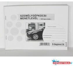  Menetlevél személygépkocsi A/5 D. GÉPJ. 36 (BAR_401900000)