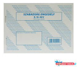  Szabadság engedély A/6 (50x2) fekvő B. 18-49/V PR (BAR_404200000)