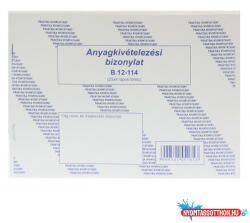  Készlet kivételi bizonylat PR. A/5 fekvő B. 12-114/V (BAR_405140000)