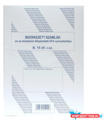  Számlanyilvántartás beérkező PR. B. 15-30/ÚJ (BAR_403360000)