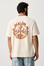 Hurley férfi pamut póló Built Fire Peace - bézs S