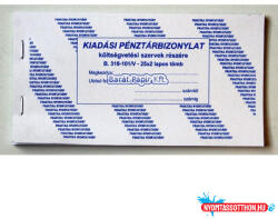  Kiadási pénztárbizonylat költségvetési PR. B. 318-101/V (BAR_403030000)
