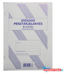  Pénztárjelentés időszaki PR. A/4 (25x4) B. 13-21/V (BAR_403240000)