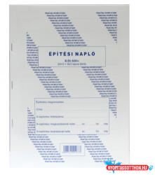  Építési napló (25x3) +1-9x3 pótlap B. ÉTI. 820/3/v/ÚJ PR (BAR_403800000)