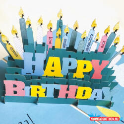  Képeslap MAR Happy Gyertya Kirigami 22OR03 (BAR_076950009)