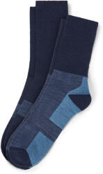 Tchibo - 2 pár unisex túrazokni, merinógyapjúval, kék