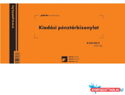  Kiadási pénztárbizonylat PÁTRIA (25x2) B. 318-103/V (BAR_403060000)
