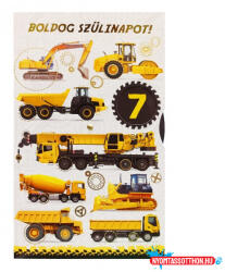  Képeslap 6 ARGUS 17-6059 Boldog Szülinapot(3-10év)Munkagépek tekerős (BAR_076080054)