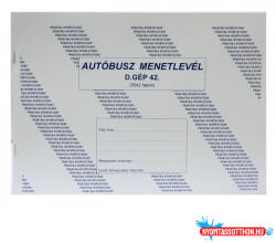  Menetlevél autóbusz PR. A/4 D. GÉPJ. 42/V 5 soros (BAR_402100000)