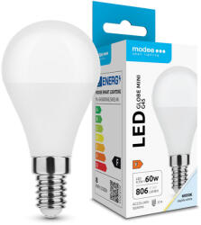 Modee Lighting LED Izzó Globe Mini G45 8, 5W E14 200° 6000K (806lm), CRI>80, hideg fehér, IP20 (ML-G456000K8,5WE14N)