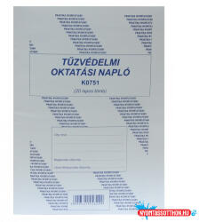 Tűzvédelmi oktatási napló PR. A/4 24lapos álló K0751 (BAR_409110000)