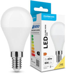 Modee Lighting LED Izzó Globe Mini G45 8, 5W E14 200° 2700K (806lm), CRI>80, meleg fehér, IP20 (ML-G452700K8,5WE14N)