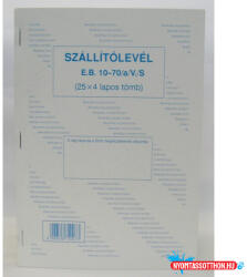  Szállítólevél A/5 (25x4) PR. B. 10-70/V (BAR_401061000)