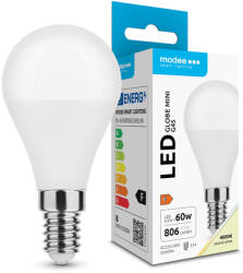 Modee Lighting LED Izzó Globe Mini G45 8, 5W E14 200° 4000K (806lm), CRI>80, természetes fehér, IP20 (ML-G454000K8,5WE14N)