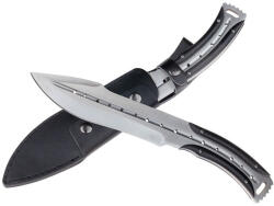 Depox Cutit de vanatoare DEPOX®, Comando Friend, 33 cm, otel inoxidabil, argintiu, teaca piele inclusa (2943)