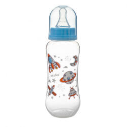 AKUKU keskeny szájú cumisüveg lassú átfolyású etetőcumival - Kék, 250 ml (787372)