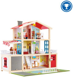 Hape Vidámcsalád 3 szintes fa babaház kiegészítőkkel Hape (hr_HP_E3405)