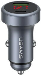USAMS Încărcător Auto CC327 Aluminum 45W USB-A USB-C Tarnish (USA001685)