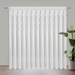 Takoy Fehér sifon függöny 3D-s rózsákkal 350x270 cm ráncolószalaggal - DIANA