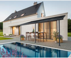 Palram Palram Canopia Capri 5400 pergola teraszfedő 3x5, 46 m, antracit, szürke polikarbonát tetővel (7290108128931)