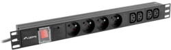 Lanberg Prelungitor Surge protector Rack PDU 1U 4x PL + 4x C13 2m 16A black (PDU-04E04I-0200-BK) - pcone