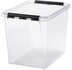 SMARTSTORE Műanyag tárolódoboz, 25 liter, fekete fogantyúkkal, SMARTSTORE "Classic 16", átlátszó (3493070) - csillag