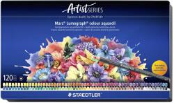 STAEDTLER Akvarell színes ceruza készlet, hatszögletű, fémdobozos, STAEDTLER "Mars® Lumograph® 104", 120 különböző szín (104 M120) - csillag