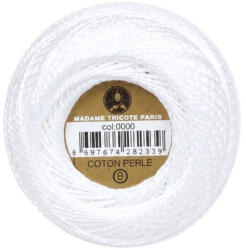  Ören Bayan Madame Tricote Coton Perle 8 hímzőfonal - 000 fehér - 10 g / kb. 80 m