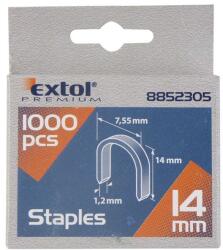 Extol Premium U-szeg profi tűzőgéphez 7, 55×0, 52×1, 2mm ; 14mm, 1000db, használható: 4770704, 8851110 és 8851112 tűzőgéphez (8852305)