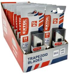 Extol trapézpenge klt. 10 db, 19×61mm, SK4 acél, HRC >64, tripla vágóél (8855099)