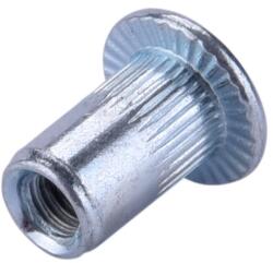 Fortum szegecsanya klt. 50 db, M3, POP-NUT, horganyzott acél, kerek, nyitott, lapos peremű, rovátkolt FORTUM (4770683) - csillag