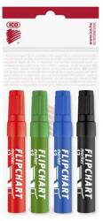 ICO Flipchart marker készlet, 1-4 mm, vágott, ICO "Artip 12", 4 különböző szín (9580002000) - csillag