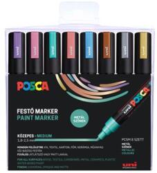 uni Dekormarker készlet, 1, 8-2, 5 mm, UNI "Posca PC-5M", 8 különböző metál szín (2UPC5MMETAL8DB)