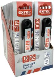 Extol pótpenge tapétavágó késhez, 10 db, 18×100×0, 5 mm, törhető, SK2 acél, HRC >64, tripla vágóél (8855091)