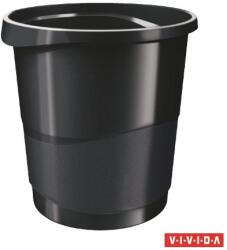 ESSELTE Papírkosár, 14 liter, ESSELTE "Europost", Vivida fekete (623952) - csillag