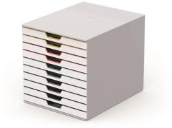 DURABLE Irattároló, műanyag, 10 fiókos, DURABLE "VARICOLOR® 10", fehér (763027)