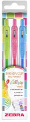 Zebra Zseléstoll készlet, 0, 33 mm, nyomógombos, ZEBRA "Sarasa Clip Lollipop", 3 különböző szín (99431) - csillag