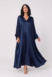 SHOPIKA Rochie lunga tip caftan din satin cu matase si vascoza - bleumarin Talie unica