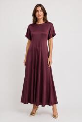 SHOPIKA Rochie lunga din satin cu matase si vascoza, croi amplu si design fluid, bordo Talie unica