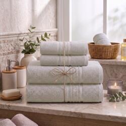 Ralex Pucioasa Set 4 prosoape baie 70x140 cm și 50x90 cm Bumbac 100%, Greek Border 500 grame/mp, Bej (Cafe Sahara) (24.S-110311) Prosop