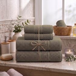 Ralex Pucioasa Set 4 prosoape baie 70x140 cm si 50x90 cm Bumbac 100%, Greek Border 500 grame/mp, Bej Cappuccino New (24.S-159985) Prosop
