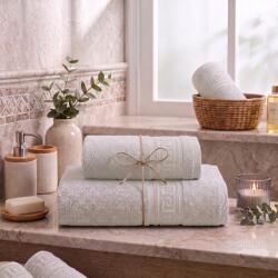 Ralex Pucioasa Set 2 prosoape baie 70x140 cm si 50x90 cm Bumbac 100%, Greek Border 500 grame/mp, Bej (Cafe Sahara) (25.S-110311) Prosop
